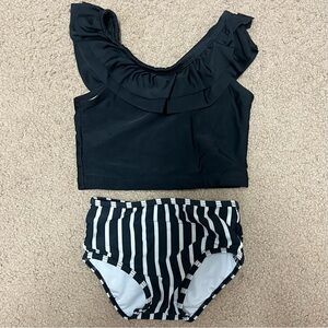Ruffle Butts B&W Striped Tankini 3T